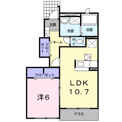 土佐市高岡町のアパートの間取り