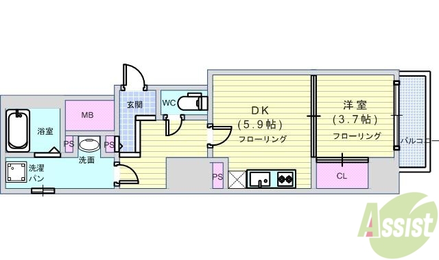 SERENiTE本町refletの間取り