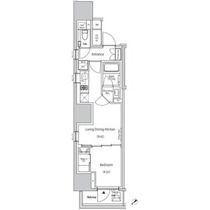 新宿区市谷田町のマンションの間取り