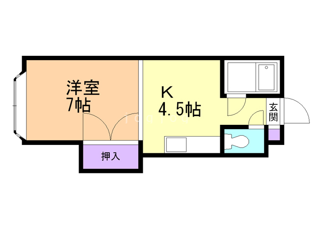 札幌市東区北十条東のマンションの間取り