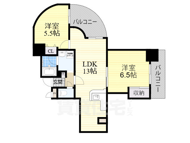 大阪市住之江区緑木のマンションの間取り