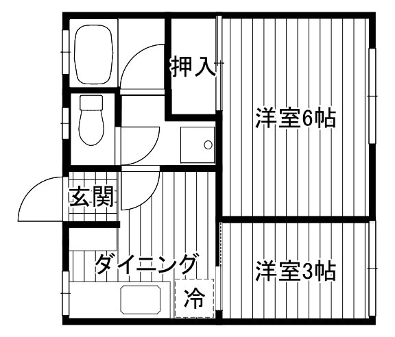 国立市西のアパートの間取り