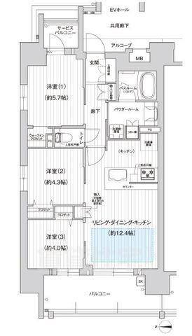 プレサンス　ロジェ　志賀本通　テラスの間取り