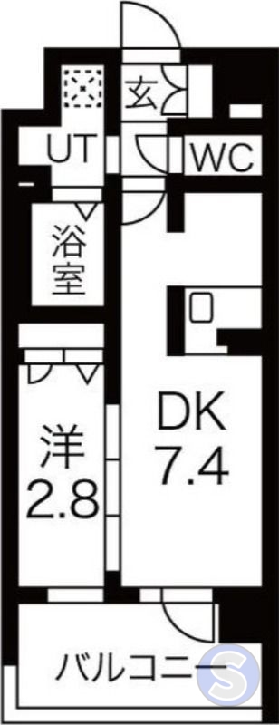 京都市左京区田中大久保町のマンションの間取り