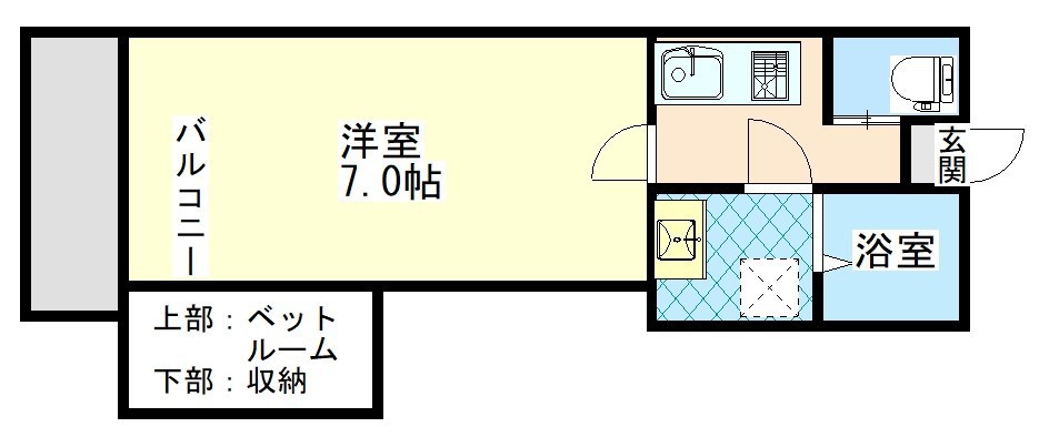 鹿児島市宇宿のマンションの間取り