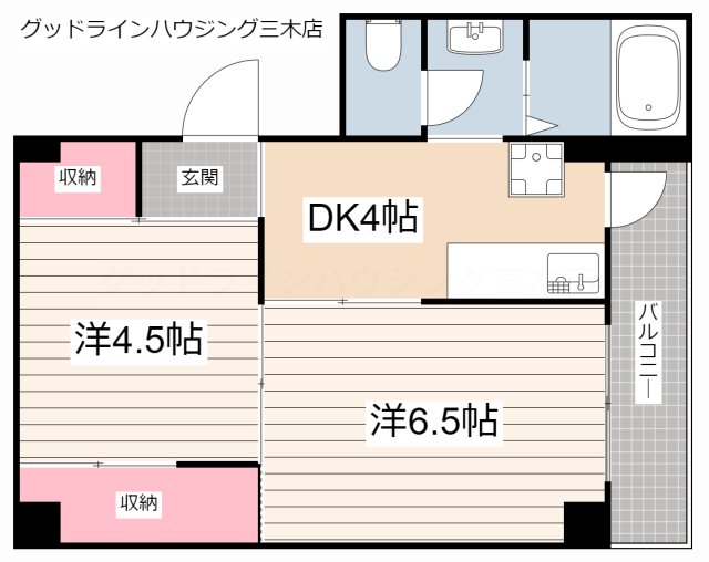 ヴィラナリー天神1号棟の間取り