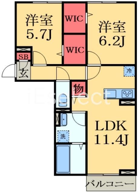 千葉市緑区古市場町のアパートの間取り