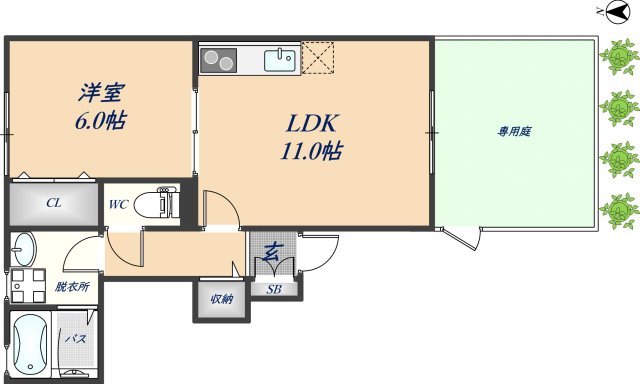 Comodo Residencia八尾南の間取り