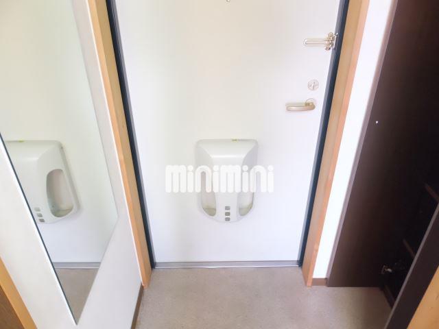 玄関　内側から見た玄関です、大き目の姿見と靴箱があります。