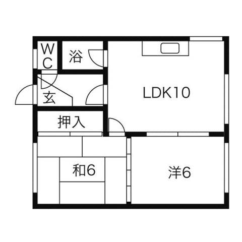 札幌市西区二十四軒一条のアパートの間取り