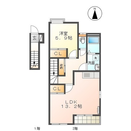 宇土市境目町のアパートの間取り