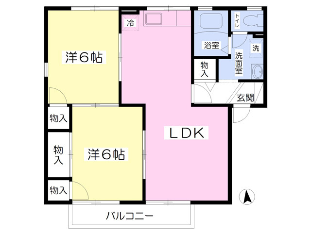 【松山市針田町のアパートの間取り】