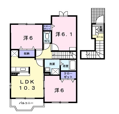 姫路市別所町佐土のアパートの間取り