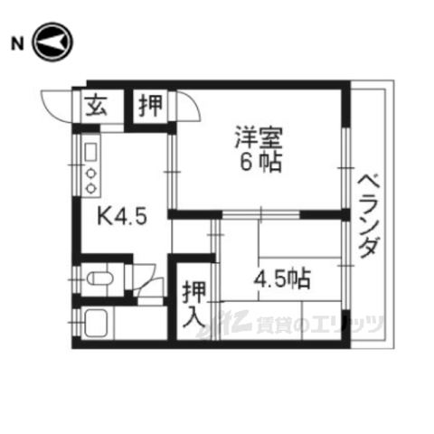 京都市伏見区向島津田町のマンションの間取り