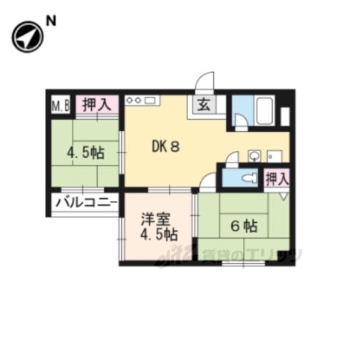 ヴィエント北花山の間取り