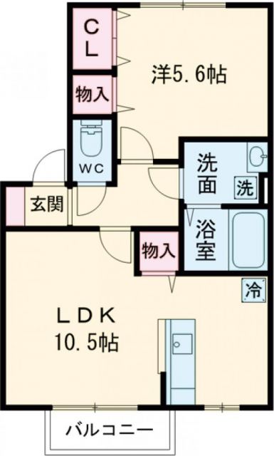 中間市長津のアパートの間取り