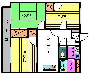 宇和島市高串のマンションの間取り