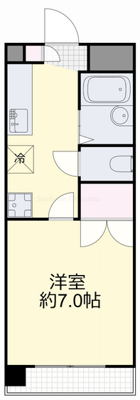 岡山市北区矢坂東町のアパートの間取り