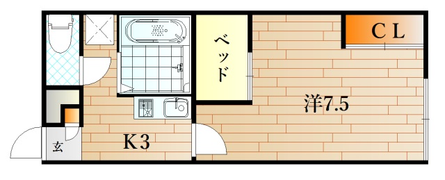 下関市清末鞍馬のアパートの間取り