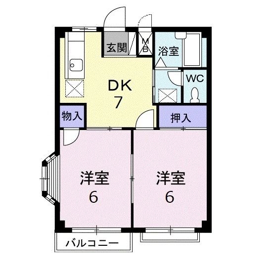 広島市安佐北区三入のアパートの間取り