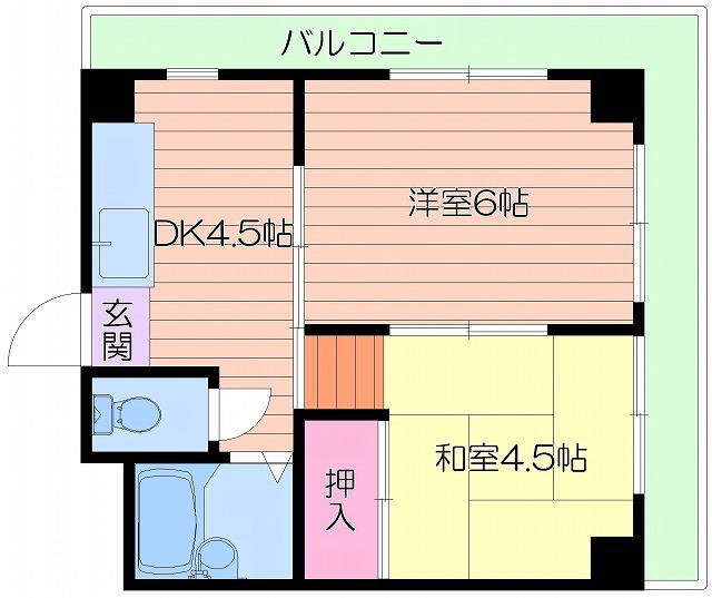 大阪市旭区高殿のマンションの間取り