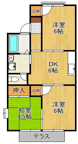 グランディール行橋　Ｂ棟の間取り