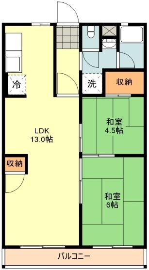 【立川市砂川町のマンションの間取り】