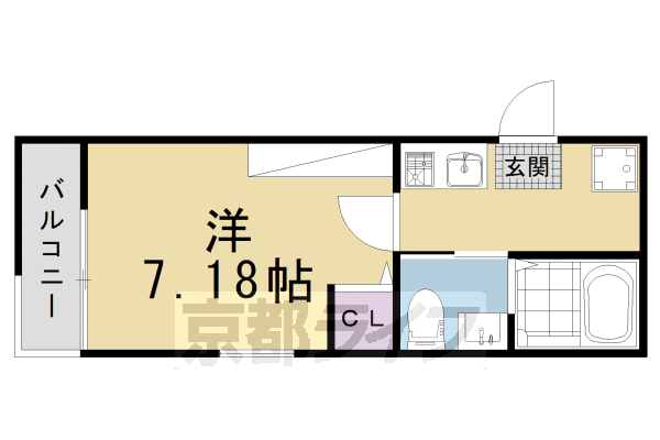 京都市上京区妙顕寺前町のマンションの間取り