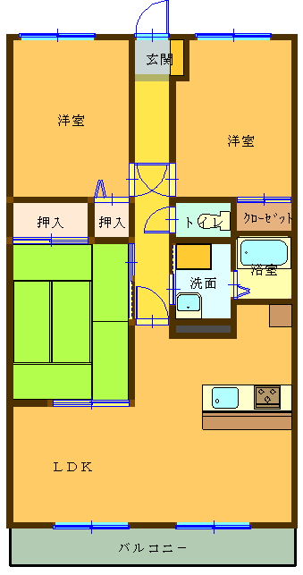 クレセール坪井の間取り