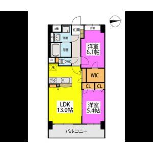 【福岡市中央区小笹のマンションの間取り】