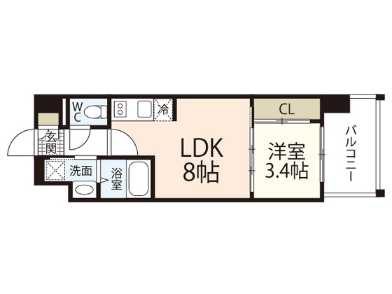 【広島市中区堺町のマンションの間取り】