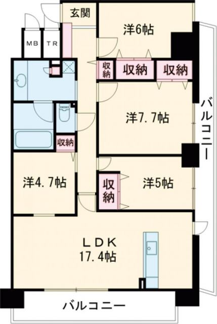 ウィズマークス加古川駅前の間取り