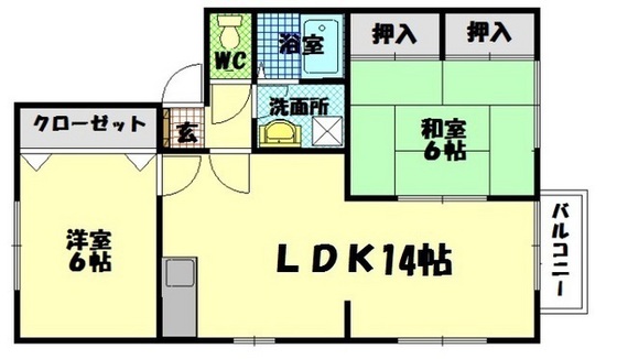 廿日市市物見東のアパートの間取り