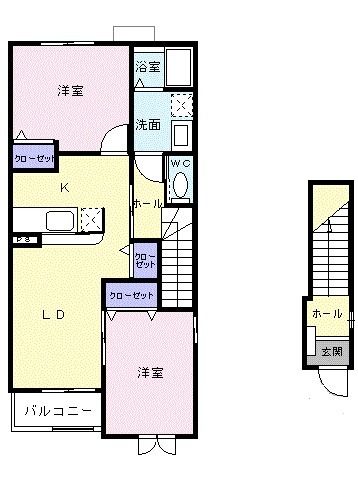 静岡市駿河区池田のアパートの間取り