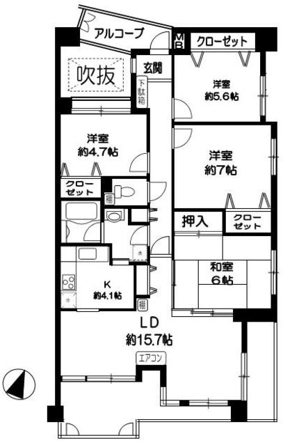 蘇我ロイヤルコンフォート１０１Ａ棟の間取り