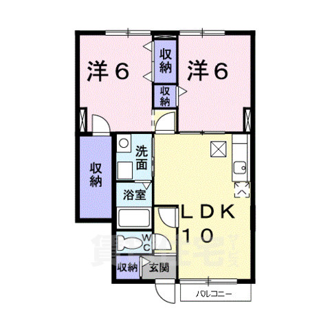 生駒市壱分町のアパートの間取り