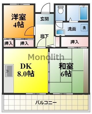 堺市南区城山台のマンションの間取り