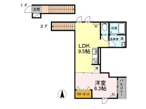 【川崎市川崎区大師駅前のアパートの間取り】