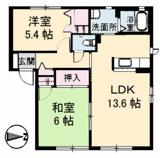 広島市西区高須台のアパートの間取り