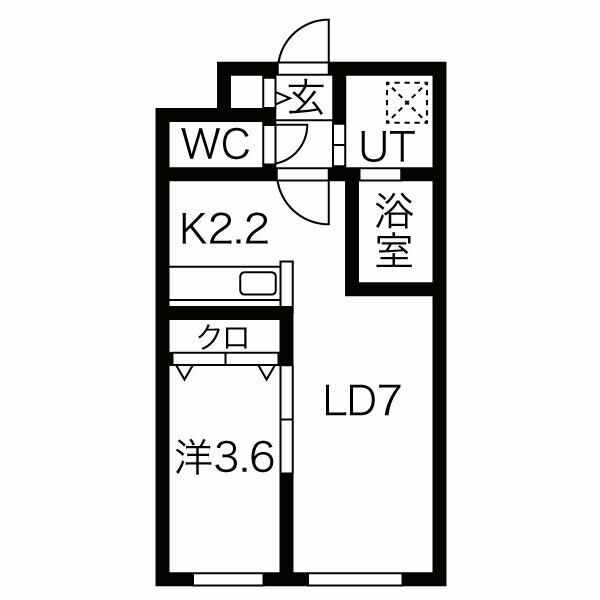 札幌市西区二十四軒一条のマンションの間取り