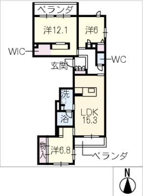 セレーノ御器所の間取り