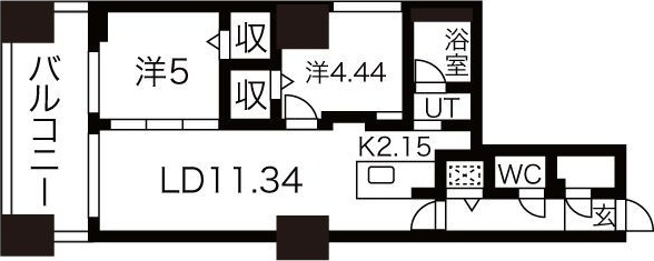 札幌市中央区南五条東のマンションの間取り