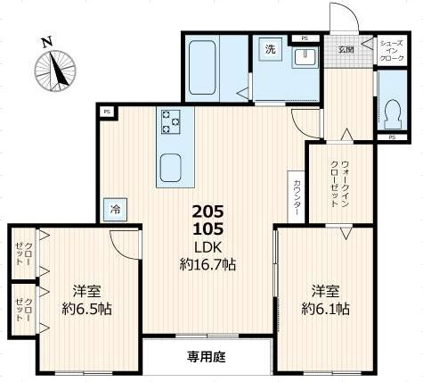 メゾンルボア大里の間取り