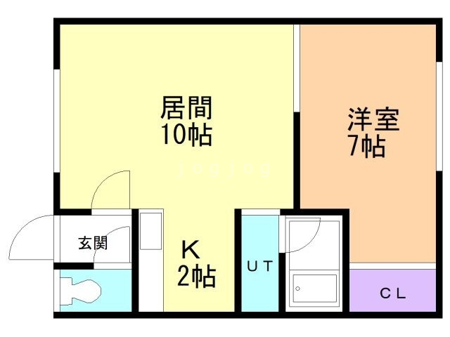 札幌市西区八軒六条東のアパートの間取り