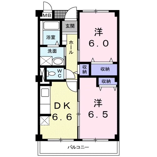 草津市野路のマンションの間取り