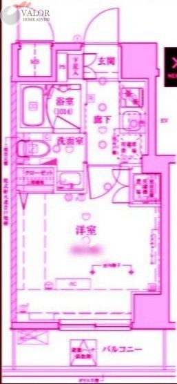 横浜市神奈川区新町のマンションの間取り