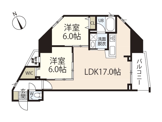 【広島市中区白島九軒町のマンションの間取り】