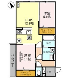 明石市魚住町中尾のアパートの間取り