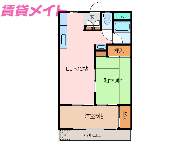 多気郡大台町弥起井のアパートの間取り