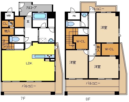 名古屋市瑞穂区八勝通のマンションの間取り